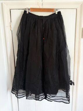 Runaway Bicycle black silk skirt NWT
